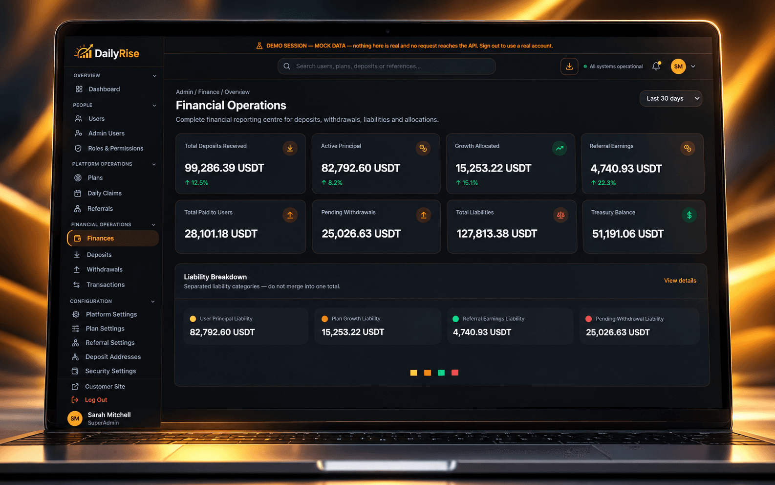 DailyRise financial operations overview
