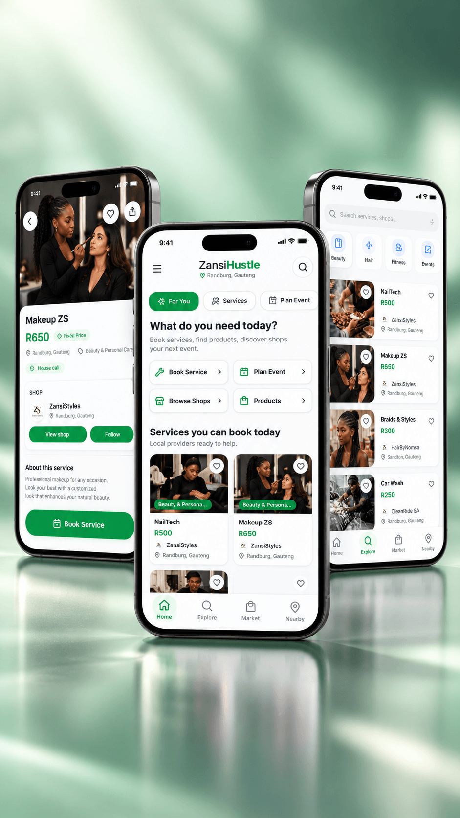 ZansiHustle mobile app home screen
